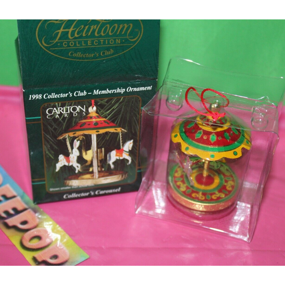 Carlton Heirloom Membership 1998 Collector's Carousel Holiday Christmas Ornament